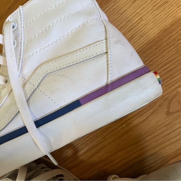 Vans Sk8-Hi Tapered Rainbow Foxing White Rainbow Pride VN0A4U16MWF Sneaker Shoe - Picture 5 of 12